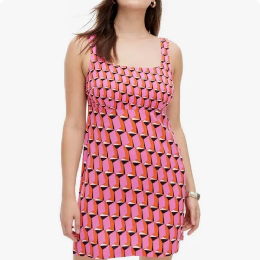 Diane Von Furstenberg x Target DVF Mini Shift Dress SZ 6 in Pink Modern Geo